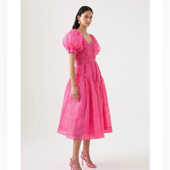 Aje Evangeline cornelli midi dress in pink - Picture 3 of 14